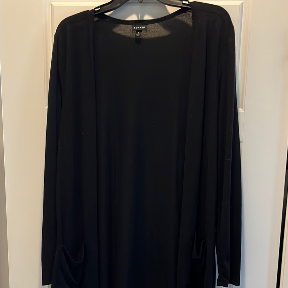 Torrid Black Open Front Sweater